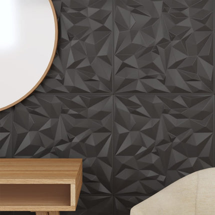Pannelli Murali 48 pz Neri 50x50 cm XPS 12 m² Ametista