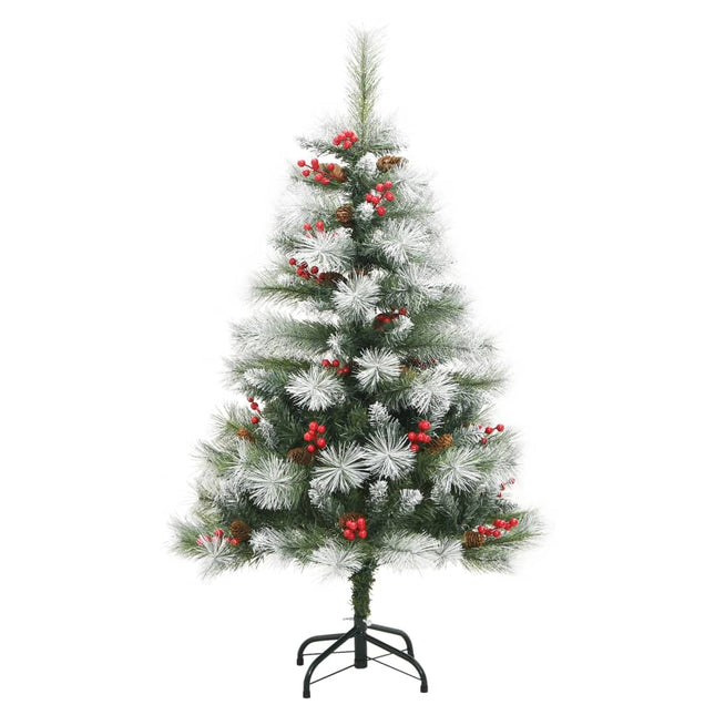 Albero Natale Artificiale Incernierato con Pigne e Bacche 120cm