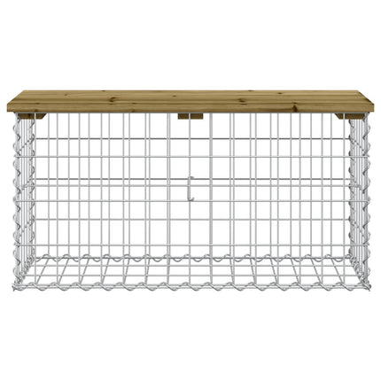Panca da Giardino Design Gabbione 83x31,5x42 cm Pino Impregnato