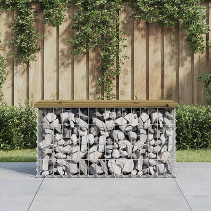 Panca da Giardino Design Gabbione 83x31,5x42 cm Pino Impregnato