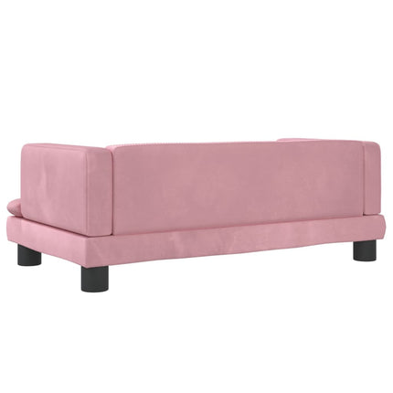 Divano per Bambini Rosa 80x45x30 cm in Velluto