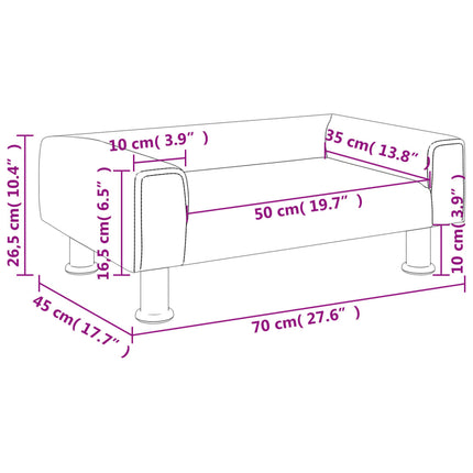 Divano per Bambini Blu 70x45x26,5 cm in Velluto