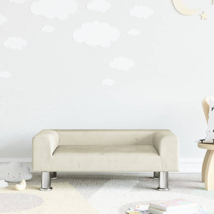 Divano per Bambini Crema 70x45x26,5 cm in Velluto