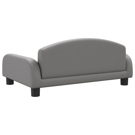 Divano per Bambini Grigio 70x45x30 cm in Similpelle