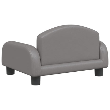 Divano per Bambini Grigio 50x40x30 cm in Similpelle
