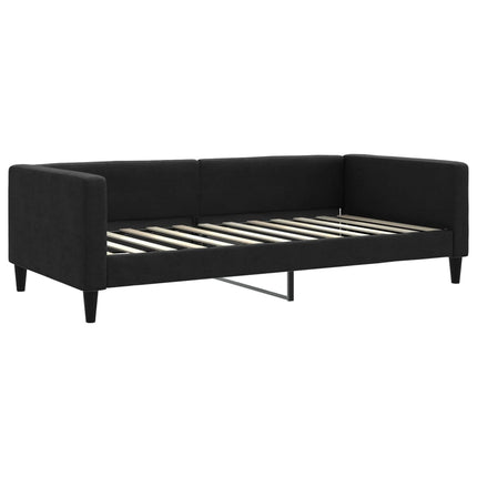 Divano Letto con Materasso Nero 100x200 cm in Tessuto
