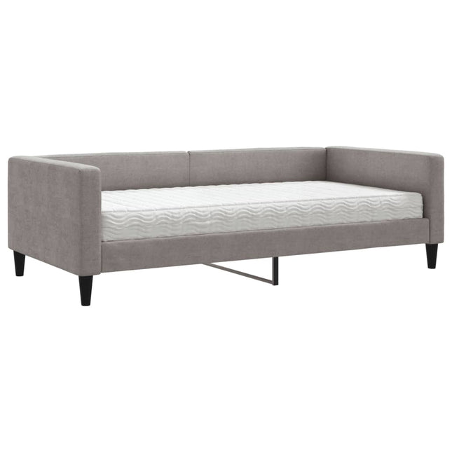 Divano Letto con Materasso Tortora 100x200 cm in Tessuto