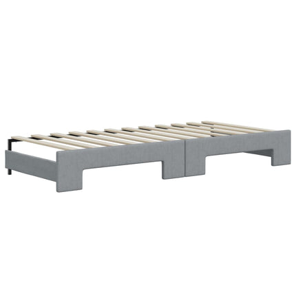 Divano Letto con Letto Estraibile Grigio Chiaro 80x200 Tessuto