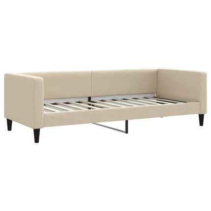 Divano Letto con Letto Estraibile Crema 80x200 cm Tessuto