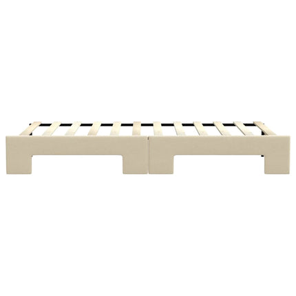 Divano Letto con Letto Estraibile Crema 80x200 cm Tessuto