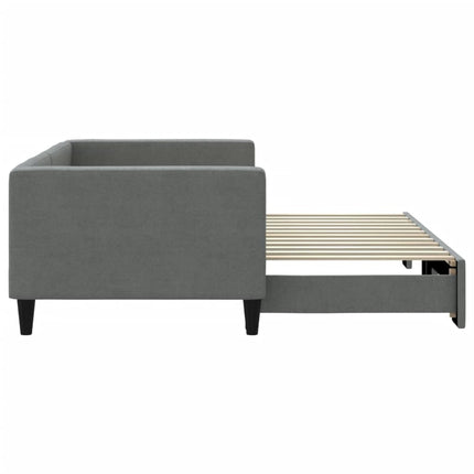 Divano Letto con Letto Estraibile Grigio Scuro 90x200cm Tessuto