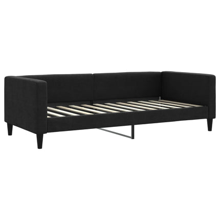 Divano Letto con Letto Estraibile Nero 90x200 cm in Tessuto