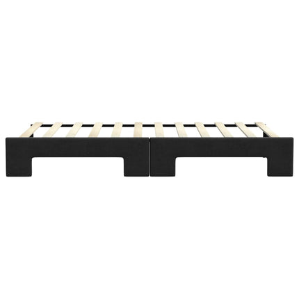 Divano Letto con Letto Estraibile Nero 90x200 cm in Tessuto