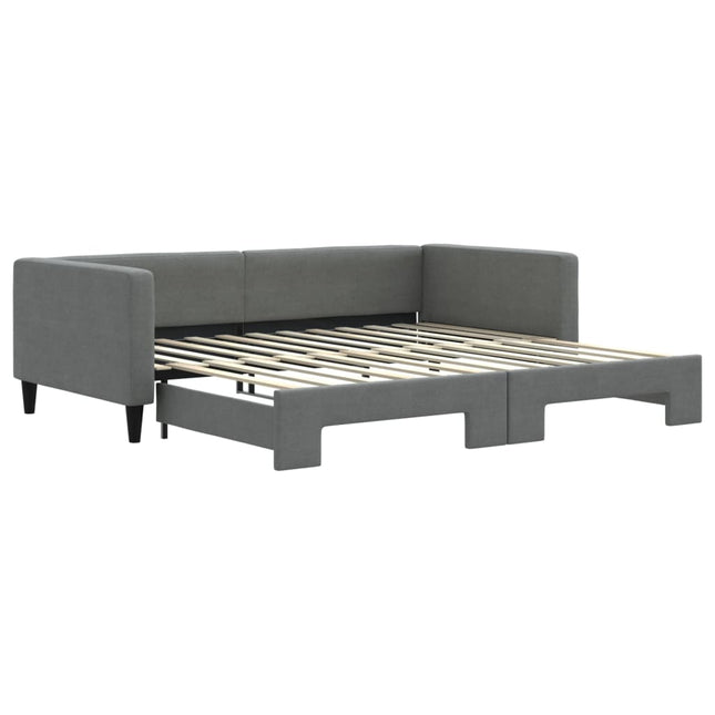 Divano Letto con Letto Estraibile Grigio Scuro 100x200 Tessuto