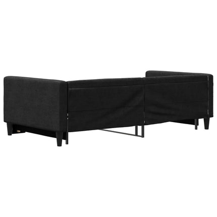 Divano Letto con Letto Estraibile Nero 100x200 cm in Tessuto