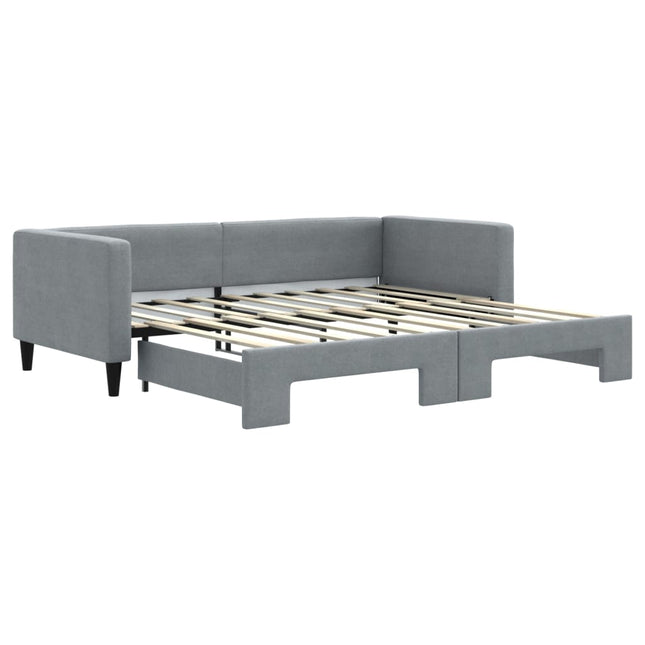 Divano Letto con Letto Estraibile Grigio Chiaro 90x190 Tessuto