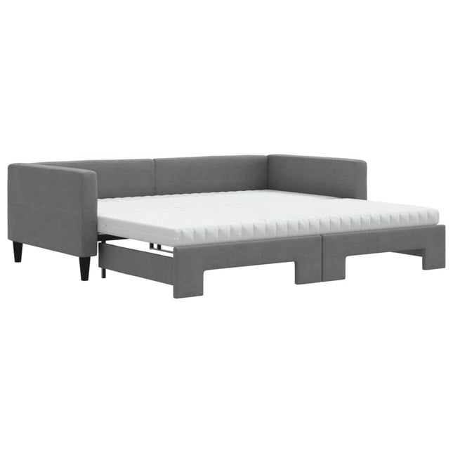 Divano Letto Estraibile Materassi Grigio Scuro 100x200 Tessuto
