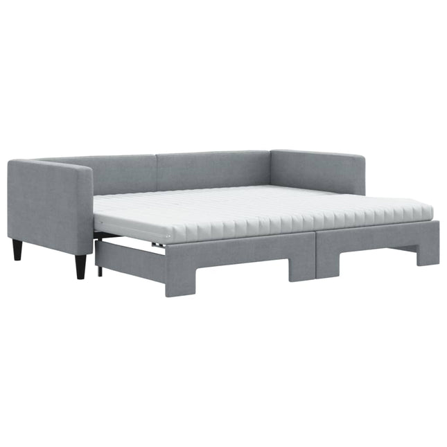 Divano Letto Estraibile Materassi Grigio Chiaro 90x190 Tessuto