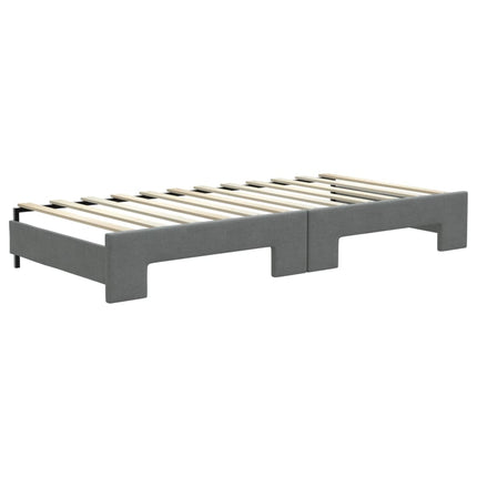 Divano Letto Estraibile Cassetti Grigio Scuro 90x200cm Tessuto