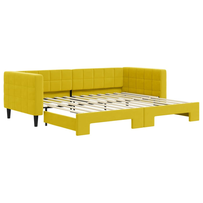 Divano Letto con Letto Estraibile Giallo 90x200 cm in Velluto