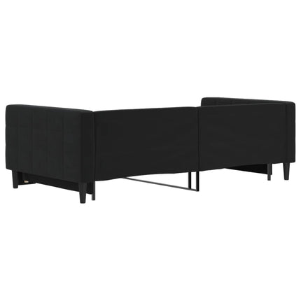 Divano Letto con Letto Estraibile Nero 100x200 cm in Velluto
