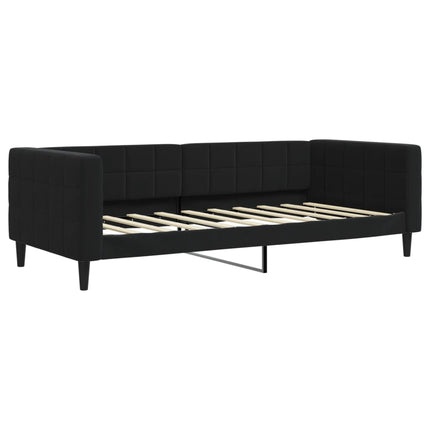 Divano Letto Estraibile con Materassi Nero 90x190 cm Velluto