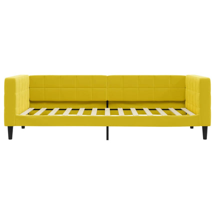 Divano Letto Estraibile con Cassetti Giallo 100x200cm Velluto