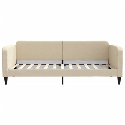 Divano Letto con Materasso Crema 90x200 cm in Tessuto