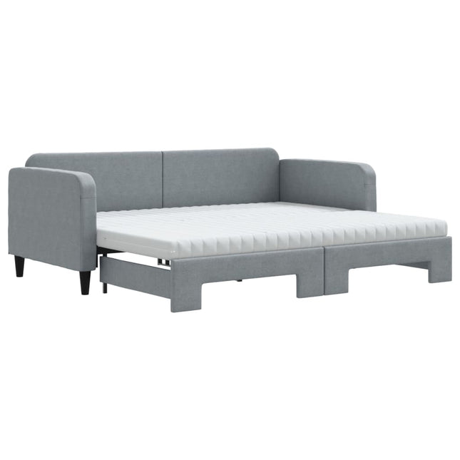 Divano Letto Estraibile Materassi Grigio Chiaro 90x190 Tessuto