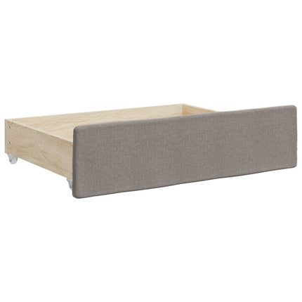 Divano Letto Estraibile con Cassetti Tortora 80x200 cm Tessuto