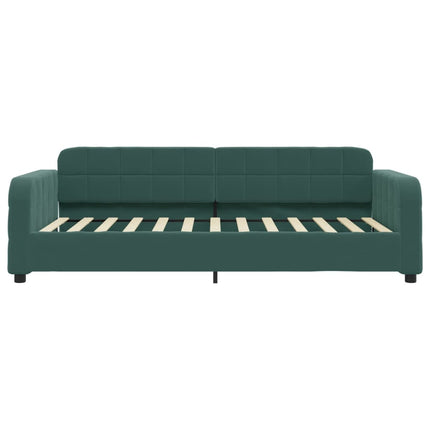 Divano Letto con Materasso Verde Scuro 80x200 cm in Velluto