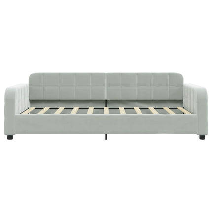 Divano Letto con Materasso Grigio Chiaro 90x190 cm in Velluto