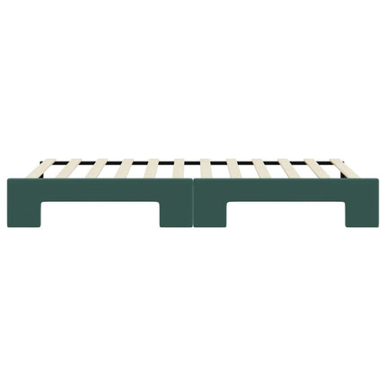 Divano Letto con Letto Estraibile Verde Scuro 80x200cm Velluto