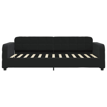 Divano Letto con Letto Estraibile Nero 80x200 cm in Velluto