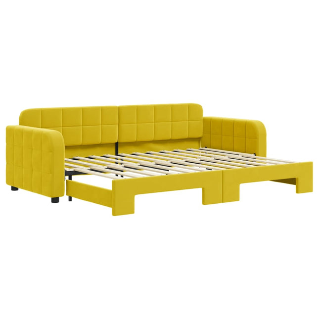 Divano Letto con Letto Estraibile Giallo 80x200 cm in Velluto