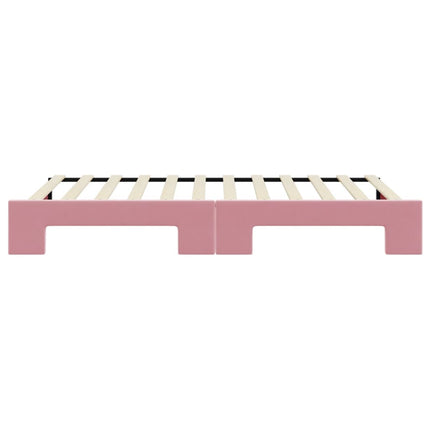 Divano Letto con Letto Estraibile Rosa 90x200 cm in Velluto