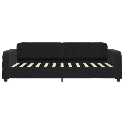 Divano Letto con Letto Estraibile Nero 100x200 cm in Velluto