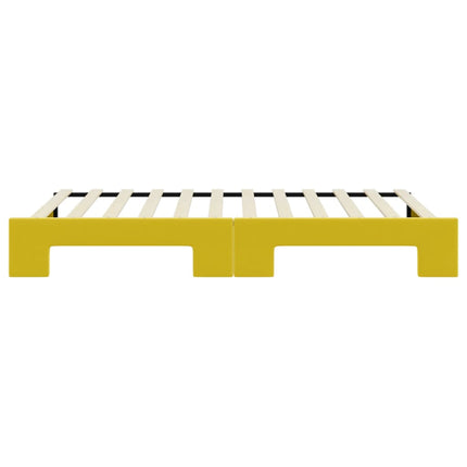 Divano Letto con Letto Estraibile Giallo 100x200 cm in Velluto