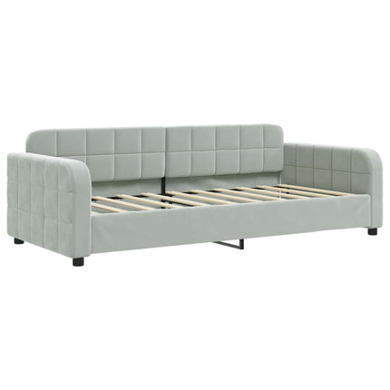 Divano Letto con Letto Estraibile Grigio Chiaro 90x190 Velluto