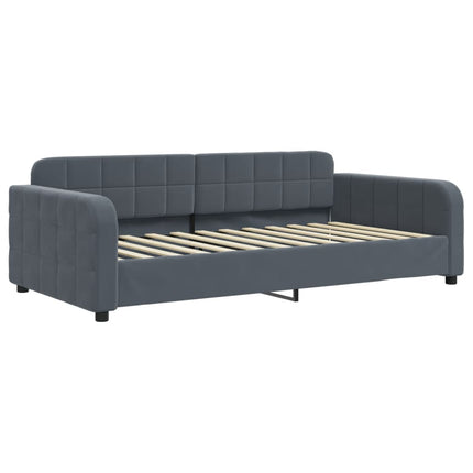 Divano Letto Estraibile Materassi Grigio Scuro 100x200 Velluto