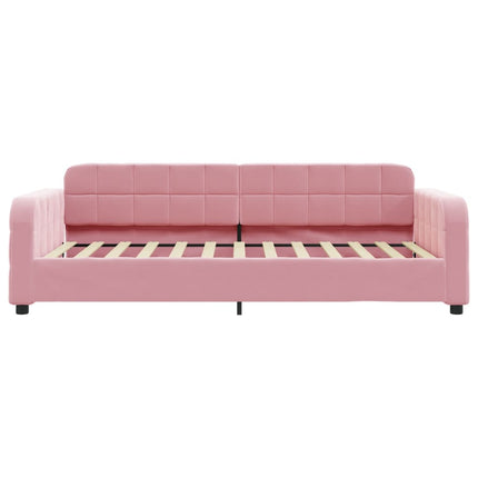 Divano Letto Estraibile con Cassetti Rosa 80x200 cm Velluto