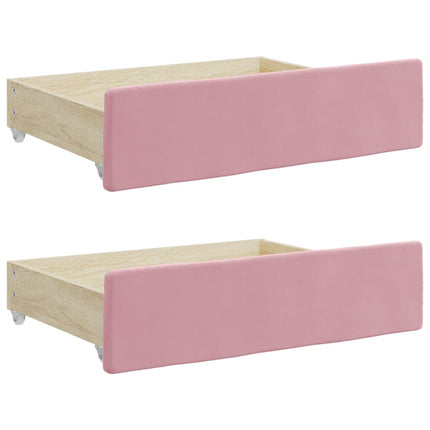 Divano Letto Estraibile con Cassetti Rosa 80x200 cm Velluto