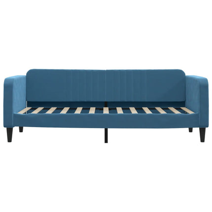 Divano Letto con Materasso Blu 80x200 cm in Velluto