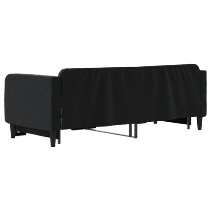 Divano Letto con Letto Estraibile Nero 90x200 cm in Velluto