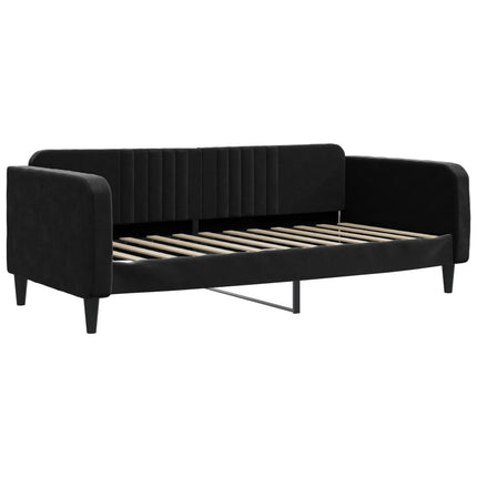 Divano Letto con Letto Estraibile Nero 90x200 cm in Velluto