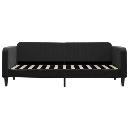 Divano Letto con Letto Estraibile Nero 90x200 cm in Velluto