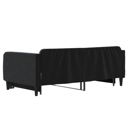Divano Letto con Letto Estraibile Nero 90x190 cm in Velluto