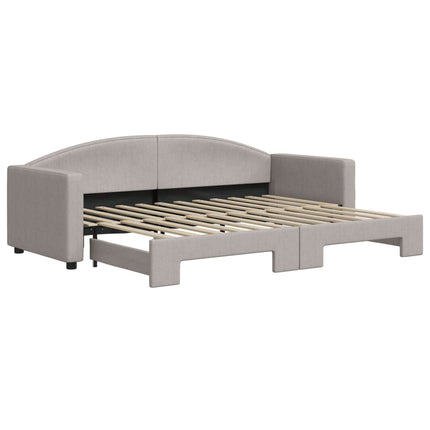 Divano Letto con Letto Estraibile Tortora 80x200 cm Tessuto