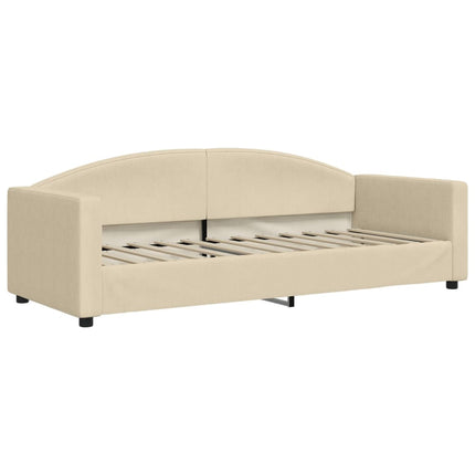 Divano Letto con Letto Estraibile Crema 80x200 cm Tessuto