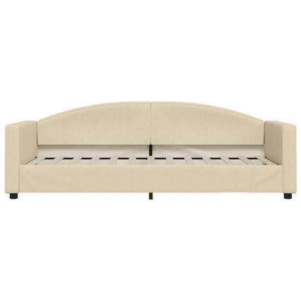 Divano Letto con Letto Estraibile Crema 80x200 cm Tessuto